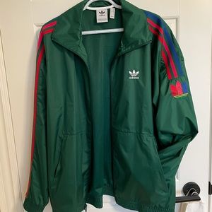 adidas green wind breaker